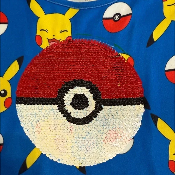 Pokemon Kids Dress in Blue with Yellow Pikachu - Picture 3 of 6